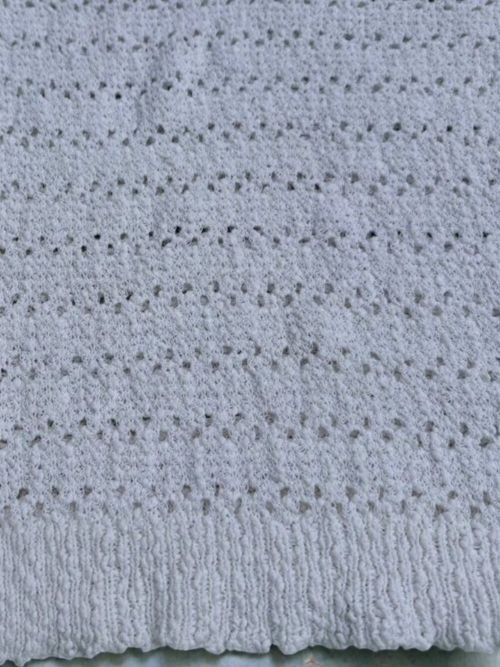 Ann Taylor White Open Knit Crochet Sweater Top Size Small Petite Cotton Blend - Picture 2 of 8